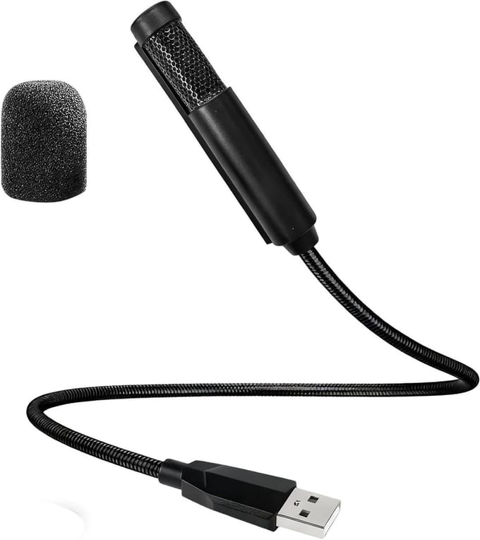 SnelShoppen - Aivane Mini USB Microfoon, Omni-Directionele Condensator Microfoon met Gooseneck 360° Verstelbaar, Ideaal voor Gaming, Streaming, Voice