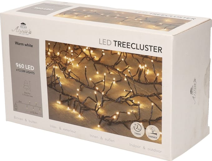 Anna's Collection Kerstverlichting - 960 leds - warm wit - 12,5 meter - binnen en buiten