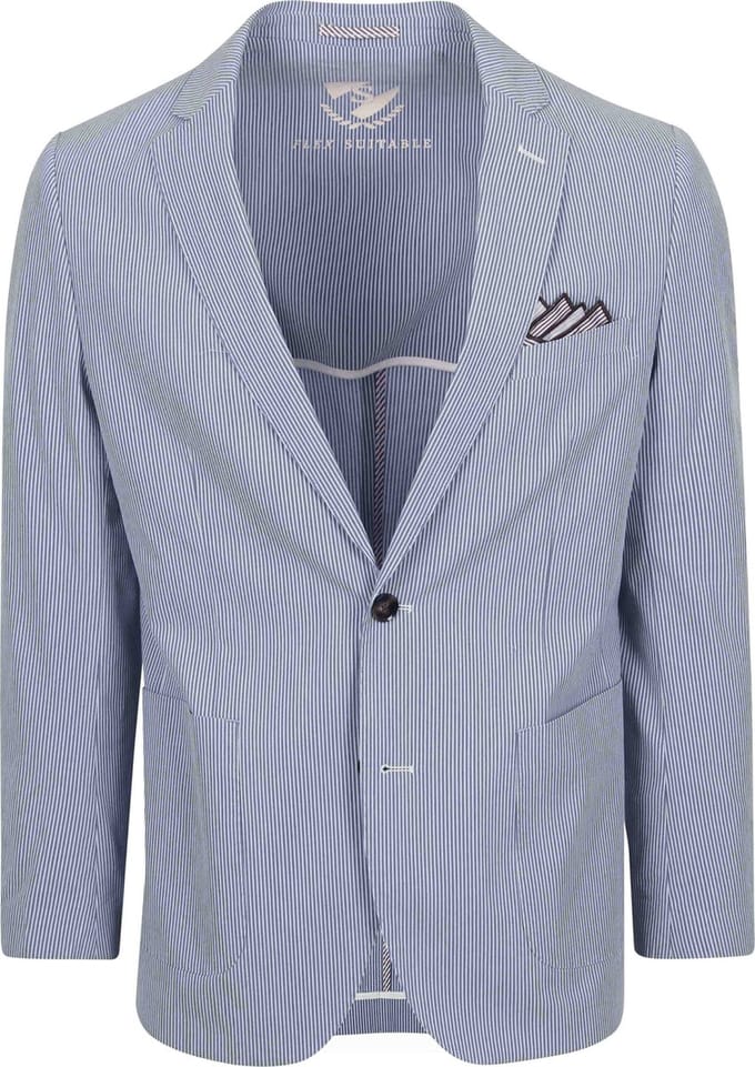 Suitable Colbert Lind Strepen Blauw - Maat 48 - Heren blazer