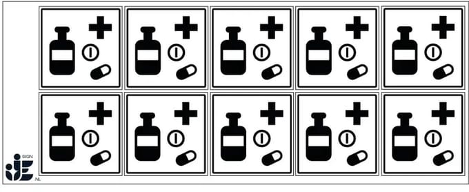 Medicijnen sticker | 5 x 5 cm - 10 stuks per vel