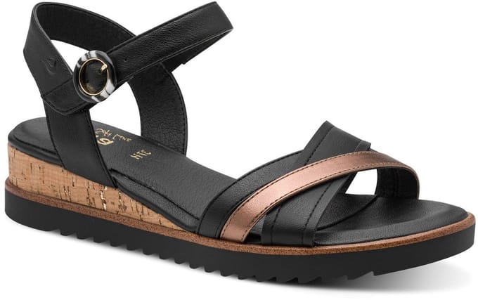 Sandalen met plateauzool en klittenband