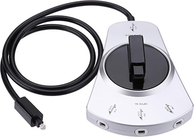 Toslink splitter audio optical / Zwart zilver / 1 in 3 uit / HaverCo