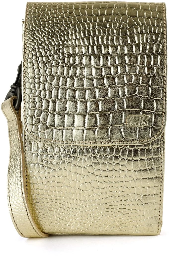 Bear Design Robbie 2.0 Leren Crossbodytas / Schoudertas - Small Croco Champagne