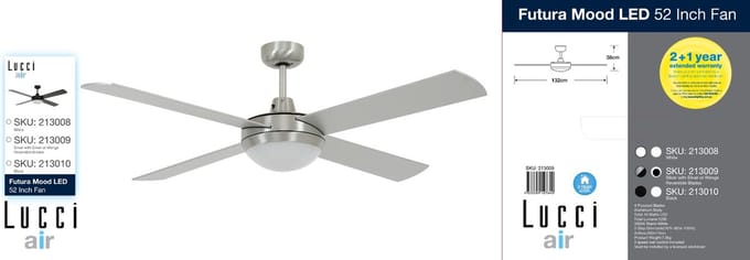 Plafondventilator Beacon Futura Mood 132cm 213009
