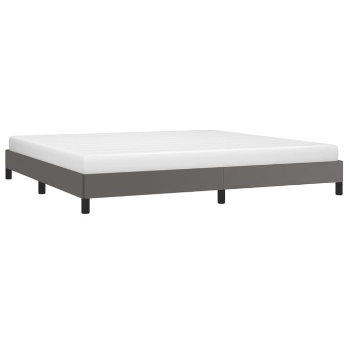 vidaXL - Bedframe - kunstleer - grijs - 200x200 - cm