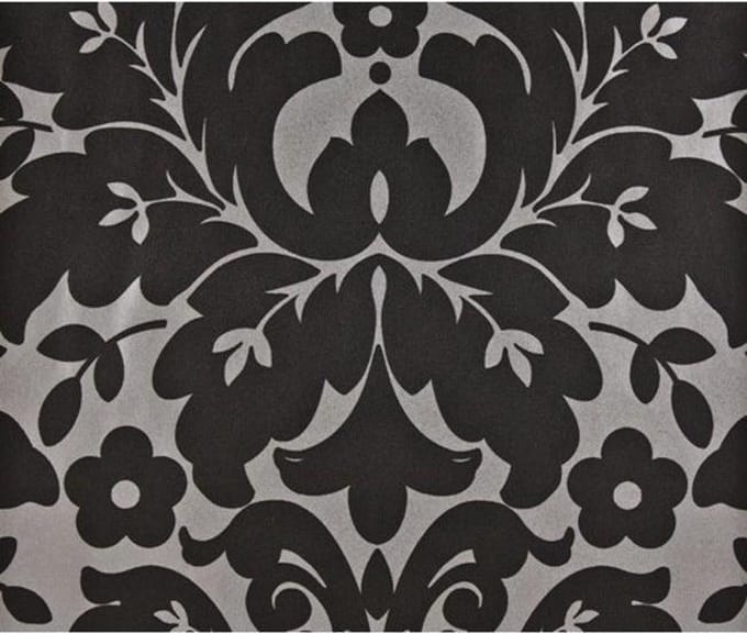 Dutch Wallcoverings - Schuimvinyl medaillon zwart/zilver