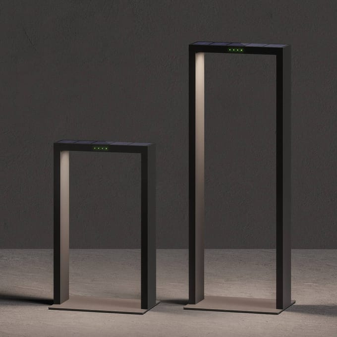 KLEWE LED lamp op zonne-energie AXIS MAXI, antraciet, 65 cm, aluminium, IP65