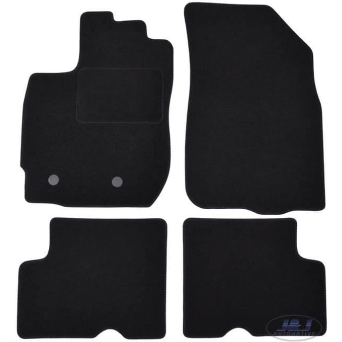 Tapis De Sol Noir Velours - J&J Automotive - Dacia 2014-2017 - Sur Mesure - Antidérapant - Imperméable