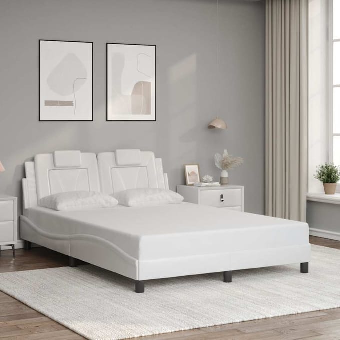 vidaXL - Bedframe - "Viana" - zonder - matras - kunstleer - wit - 120x200 - cm