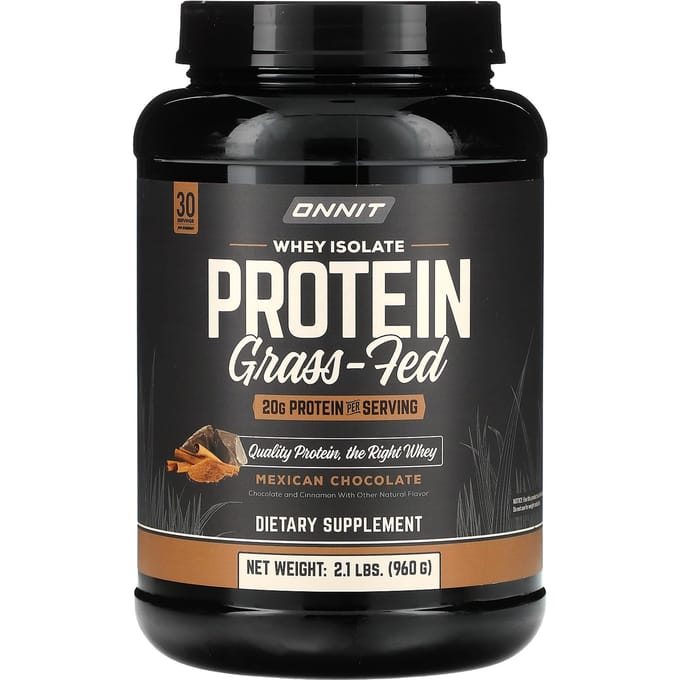 Onnit, wei-eiwit isolaat, grasgevoerd, Mexicaanse chocoladesmaak, 2,1 lb (960 gr)