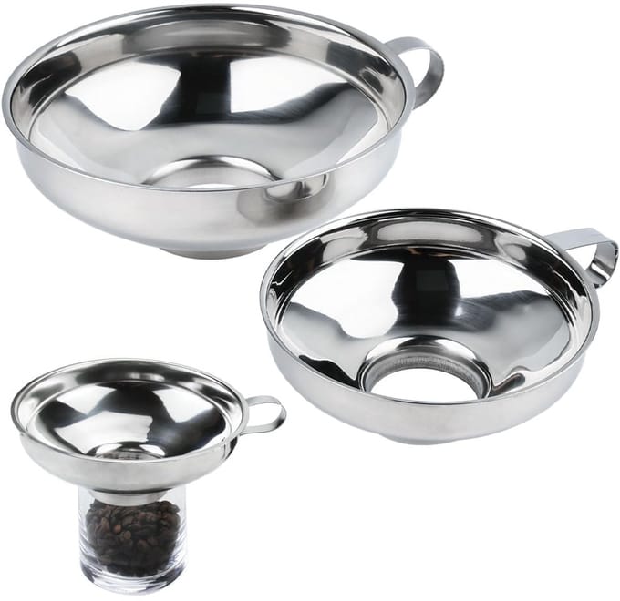Set van 2 roestvrijstalen vultrichters met opening Ø38mm en Ø54mm