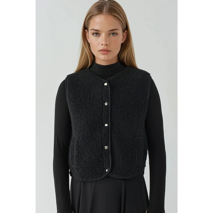 Gestructureerd Crew Neck Mouwloos Vest