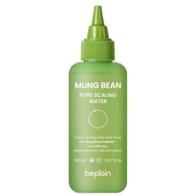 beplain Mung Bean Pore Scaling Water Sebum Reiniger 150ml met Katoenpads 40 Doekjes Set green