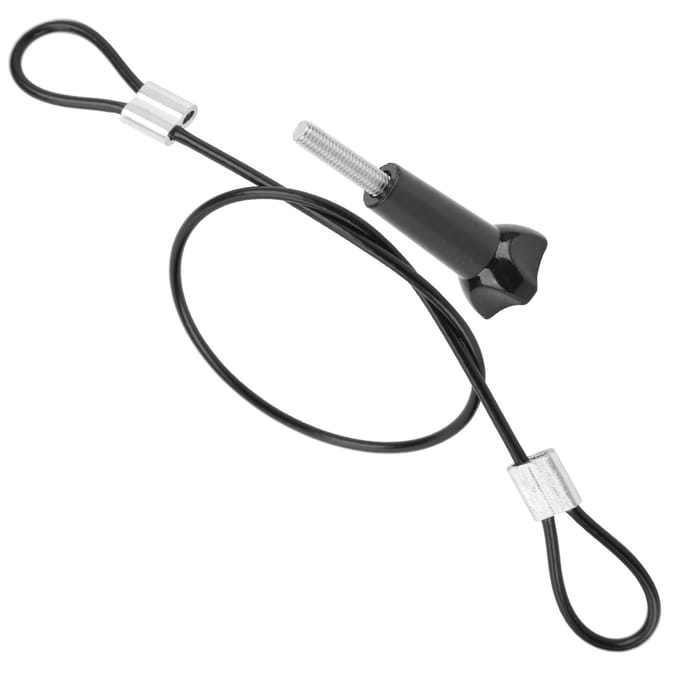 30cm Roestvrij Staal Tether Lanyard Pols Anti-Verlies Riem met 14 inch Schroef voor GOPRODJI OSMO black