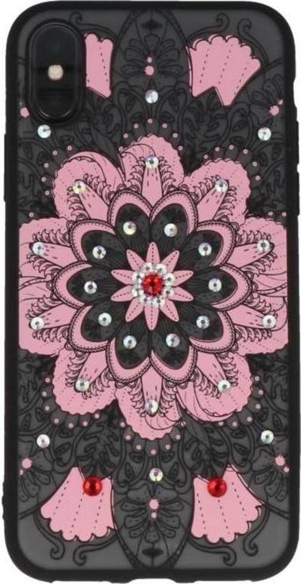 Licht Roze Diamant Mandala Back Cover Hoesje voor iPhone X