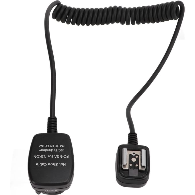 FCN3A 1.3m TTL Camera Flitskabel voor Nikon Z50 SB5000 Camera Flits Speedlite Kabel black