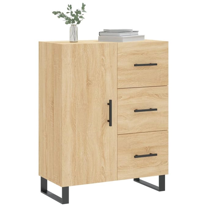 vidaXL - Dressoir - 69,5x34x90 - cm - bewerkt - hout - sonoma - eikenkleurig