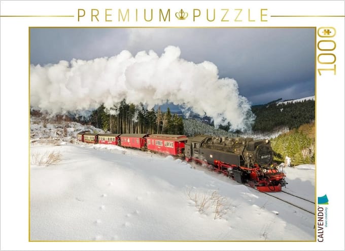 1000-Delig Puzzel met Stoomtrein op Bergspoor 64x48 cm