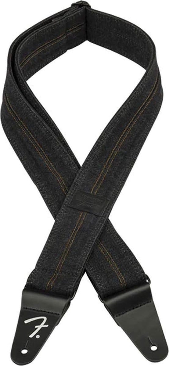 Fender 990638004 Wrangler denim band, gewassen zwart stiksel