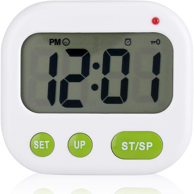 Muziek/Trilling Digitale LCD Wekker Elektronische Keukentimer met Achtergrondverlichting gray