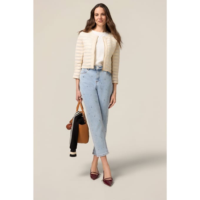 Oltre Boyfit Jeans With Patch Pockets Light Blue Maat: 44 | Straight Broeken Outlet | Dames | Blauw