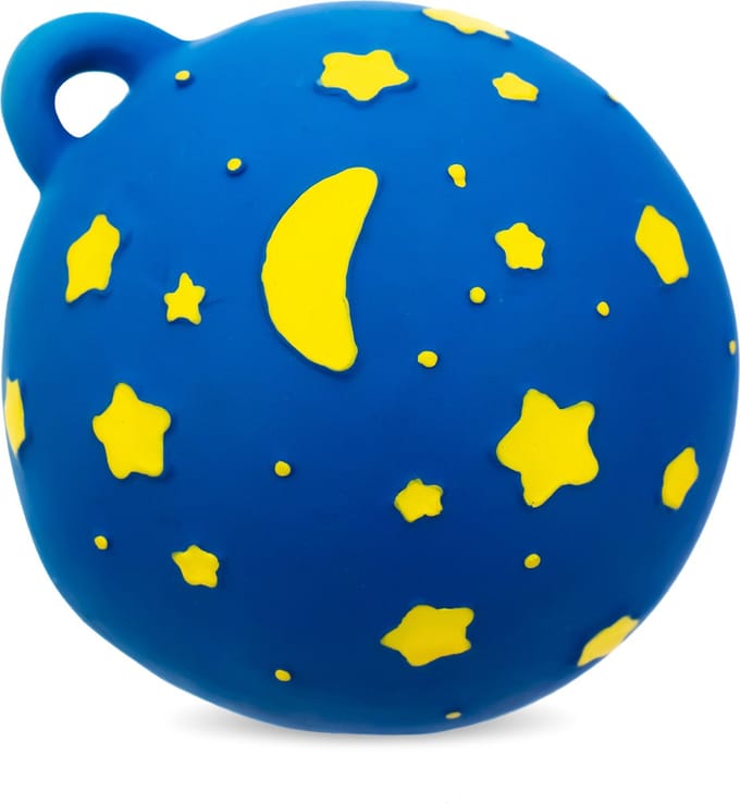 Lanco rubberen speelbal - Night & Day - blauw