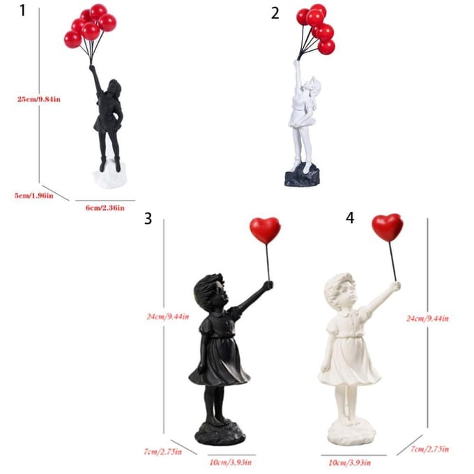 Hars Banksy Figuurtjes voor Interieur Bloemenwerper Standbeeld Sculptuur Huis Bureau Decor Kunst Collectie Objecten black