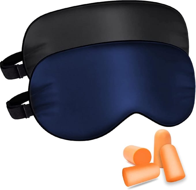 Lichtblokkerend Slaapmasker met Verstelbare Riem en Oordopjes voor Optimale Rust
