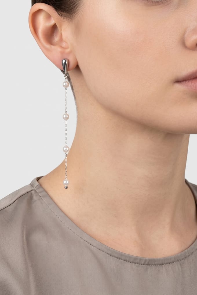PURELEI Dewdrop Ohrringe Silver Größe: OS | Ohrringe Outlet | Damen | Grau