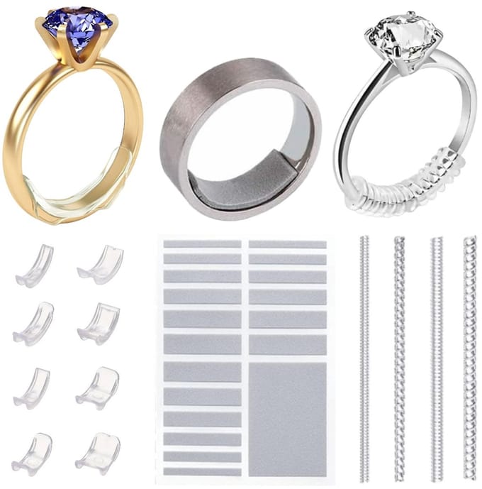Fako Bijoux - Ringverkleiner Set - TPU - Ring Verkleiner - All-In-One Ring Sizer Set - 31 Stuks - Grijs