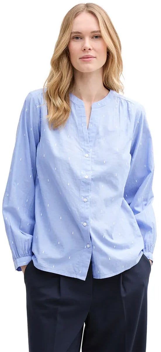 Tom Tailor 1045250 Blouse Met Lange Mouwen Blauw 38 Vrouw