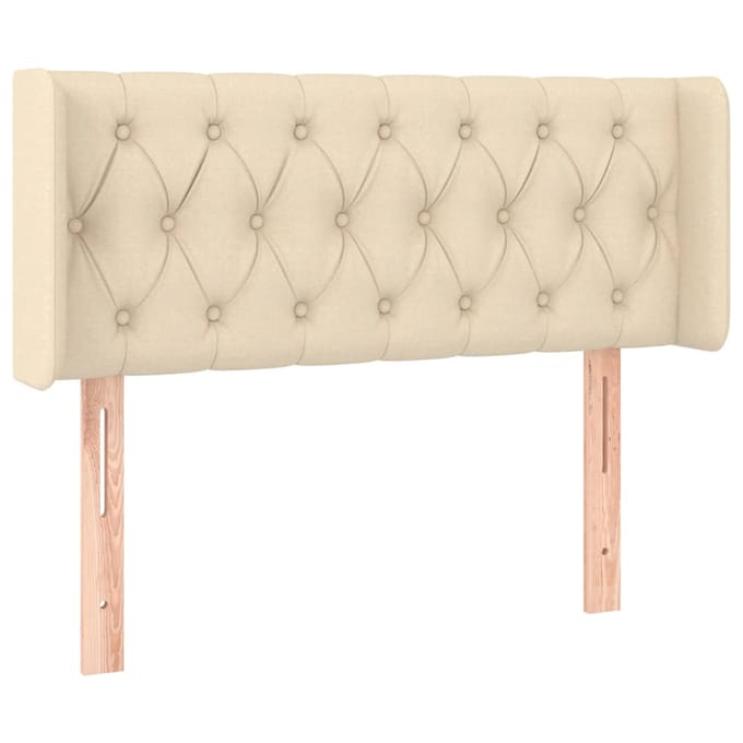 vidaXL - Hoofdbord - LED - 93x16x78/88 - cm - stof - crèmekleurig