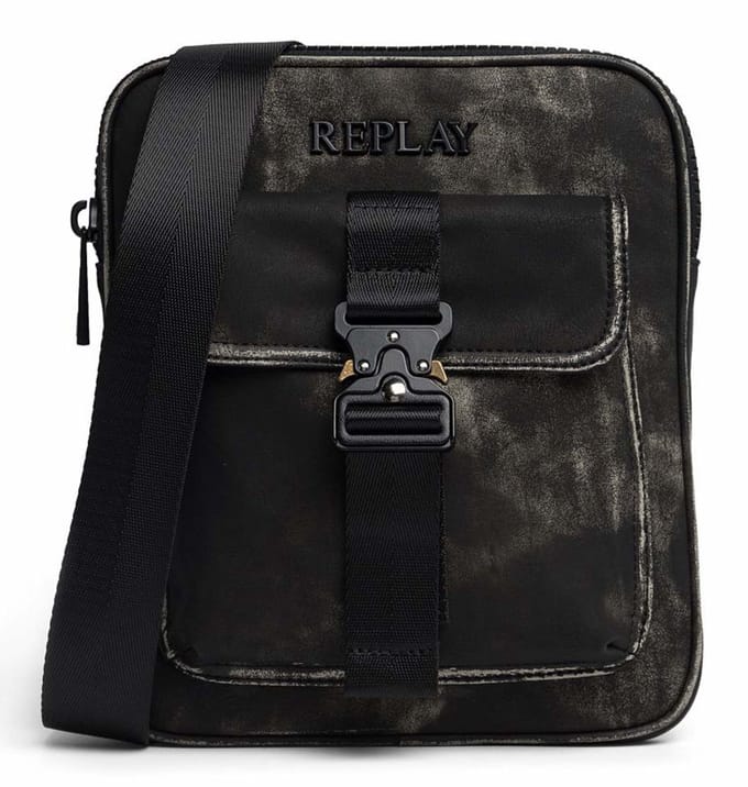 REPLAY schoudertas Reporter Bag Washed Black zwart