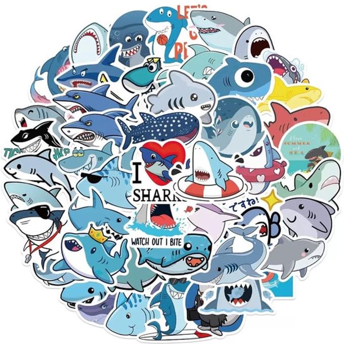 Dailygoods- Oceaanstickers 50 Stuks - Vinylstickers - Waterdichte