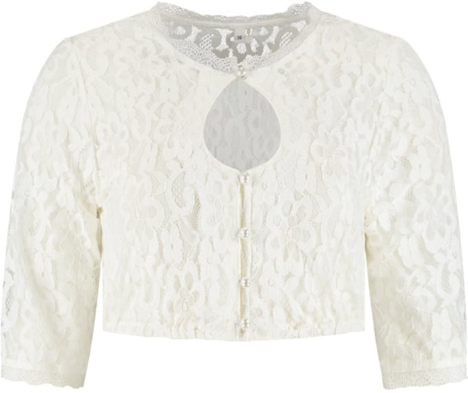 Dirndl Blouse Oktoberfest - Cremé - Druppelvormige Halslijn - Dames - Maat M