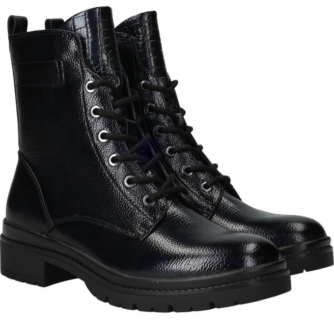 Tamaris - Veterschoenen Hoog Blauw lak 41