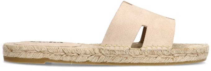 Sacha - Dames - Beige suède slippers - Maat 36