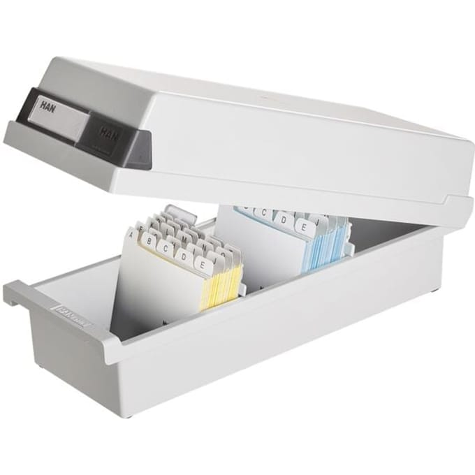 Han 957-11 957-11 Kaartenbak Lichtgrijs Aantal Kaarten (Max.): 1.300 Kaarten Din A7 Dwars