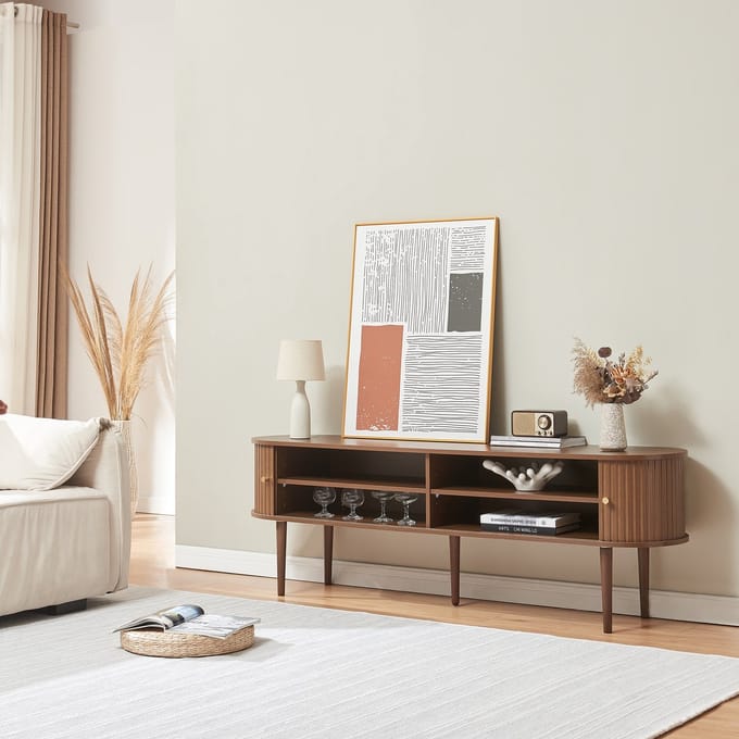 Tv meubel Mapia 166x40x55 cm walnootkleurig [en.casa]