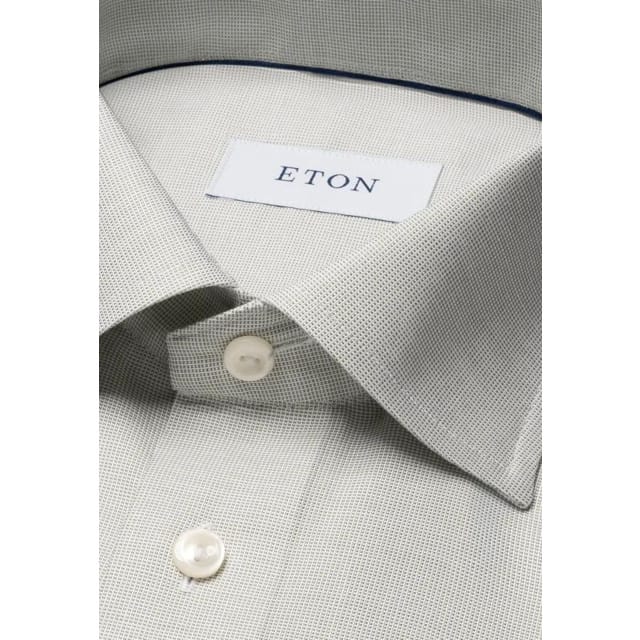 Eton Twill Lange Mouw Overhemden Beige 100012258