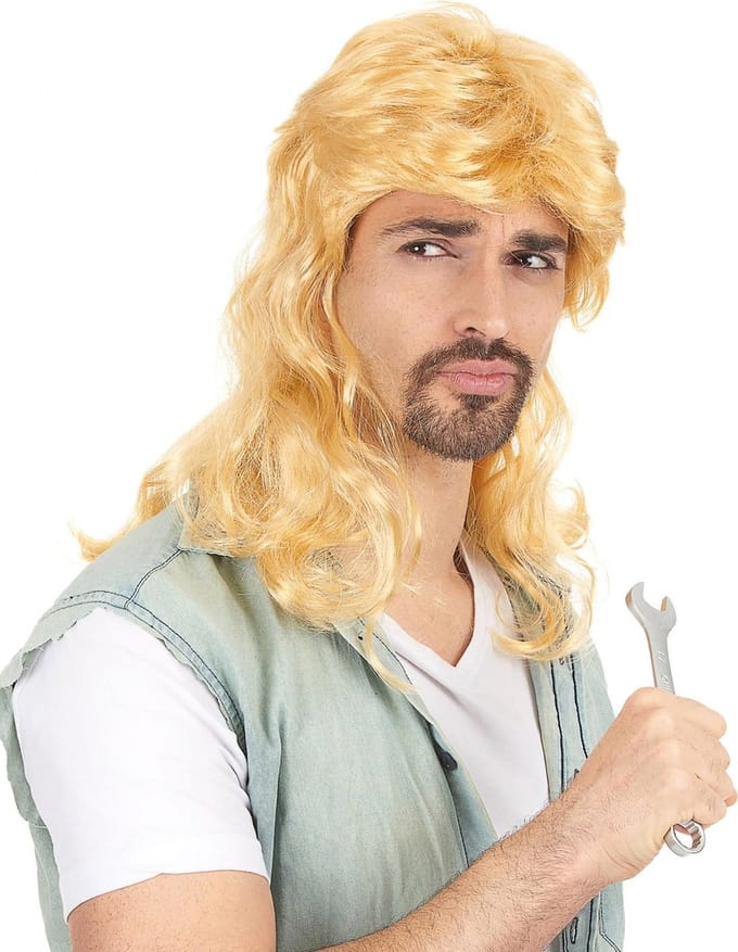 "Foute blonde pruik voor mannen  - Verkleedpruik - One size"