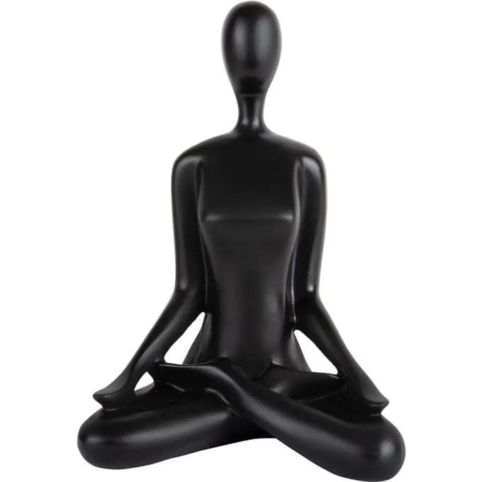 Present Time Ornament Open Lotus - Zwart - 15x11x21cm - Modern - Kunststof