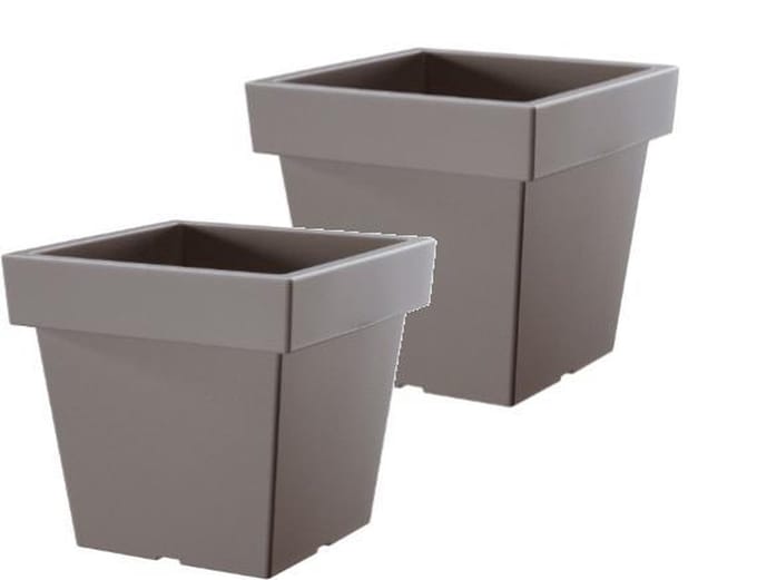 Bloempot Vierkant Lofly Low 19x19x18cm STEENGRIJS Prosperplast / 2 STUKS ! /