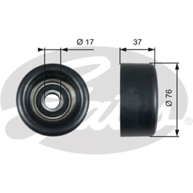 Rondsel/geleiderpoelie, V-riem GATES T38028