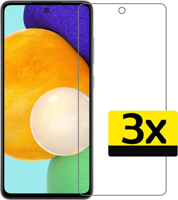 Screenprotector - Geschikt voor Samsung Galaxy A52 - 3 Stuks - Extra Sterk - Beschermglas - Gehard Glas - Tempered Glass - Screen Protector