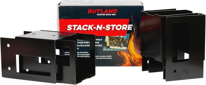 Stack 'n Store Houtopslag met 4 Klemmen - Zwart