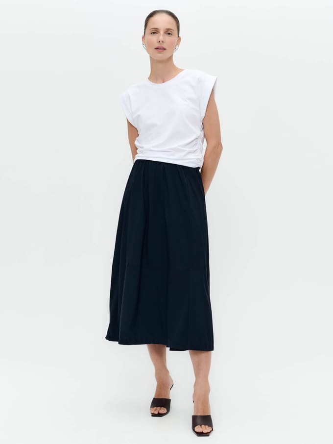 Maud stretch technical jersey skirt | Blue - Blue / S