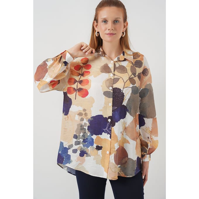 Overmaat Floral Overhemd met Knopen