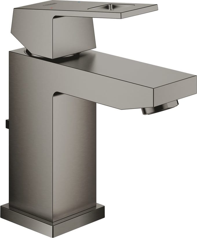 Grohe Eurocube 1-gats wastafelkraan s-size met waste brushed hard graphite