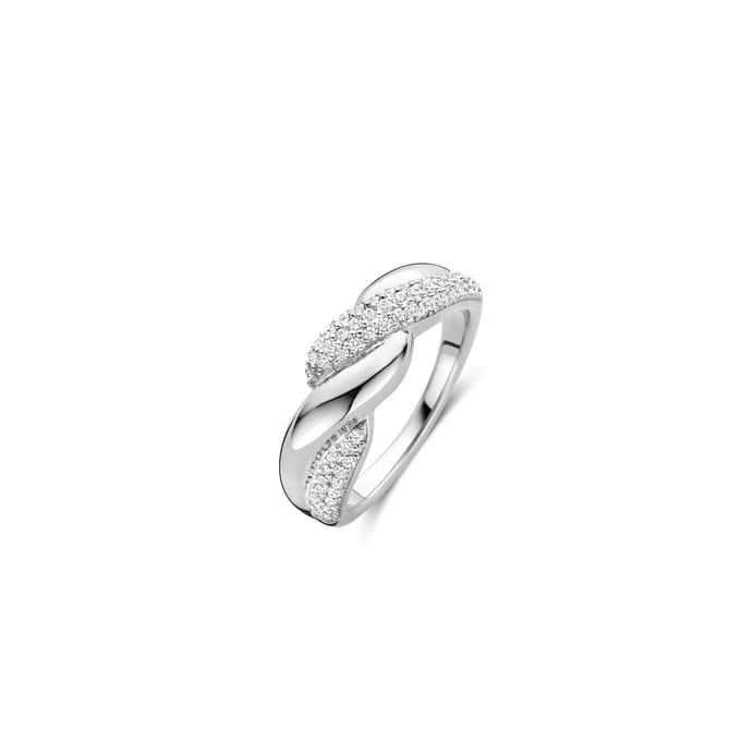 TI SENTO Dames Ring - 925 zilver - Zirconia wit - Maat 17.25 mm / maat 54 - 12370ZI